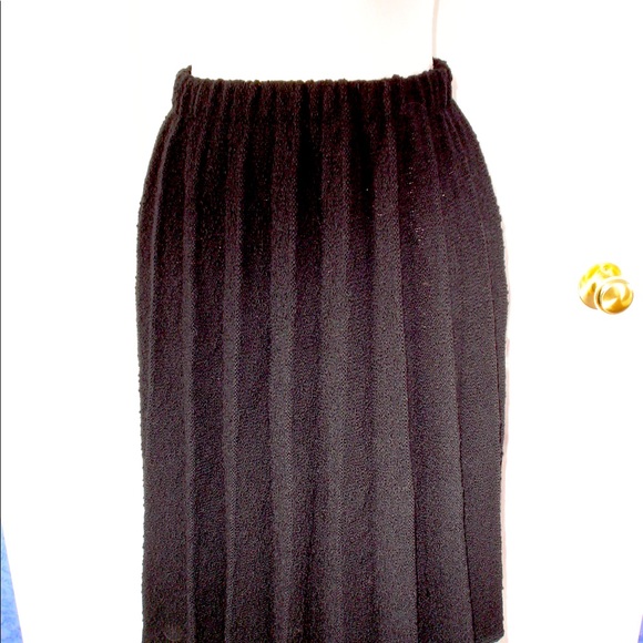 Vintage ADOLFO Black Wool Boucle Jacket+ Pleated Skirt Suit Saks Fifth Ave 36 - Picture 12 of 16